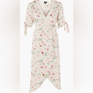 Topshop Floral Wrap Midi Dress